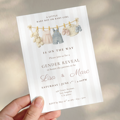 Baby Boy or Baby Girl — Gender Reveal Invitation Template by Pretty Digital — view 5