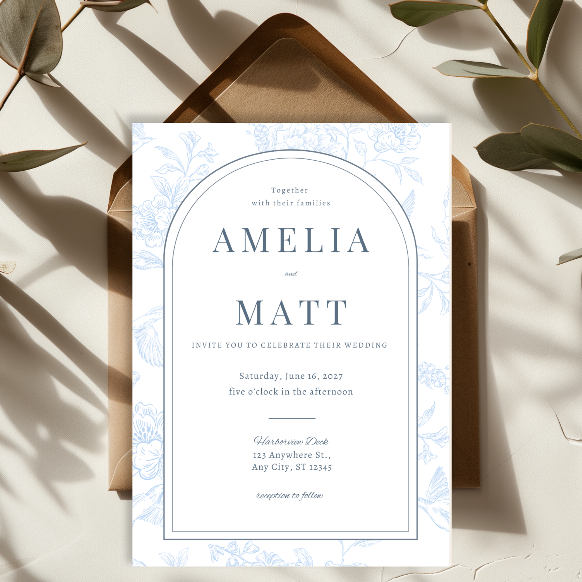Floral Wedding Invitation by Pretty Digital — view 3