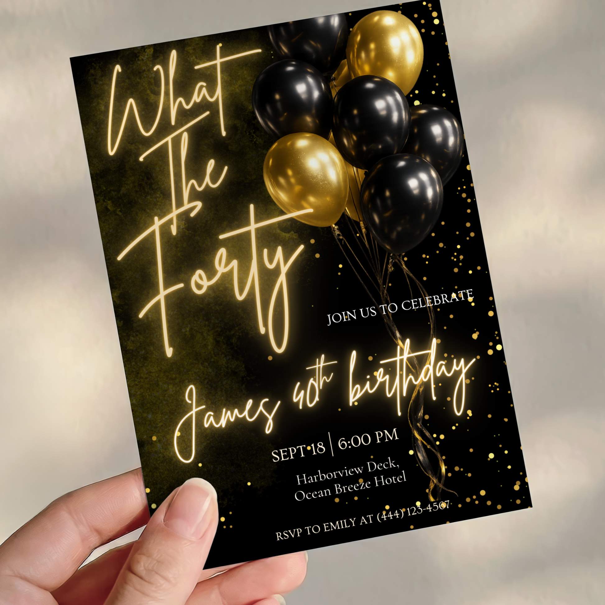What The Forty — 40th Birthday Invitation Template by Pretty Digital — view 4