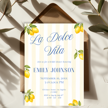 La Dolce Vita — Italian Bridal Shower Invitation Template by Pretty Digital — view 5