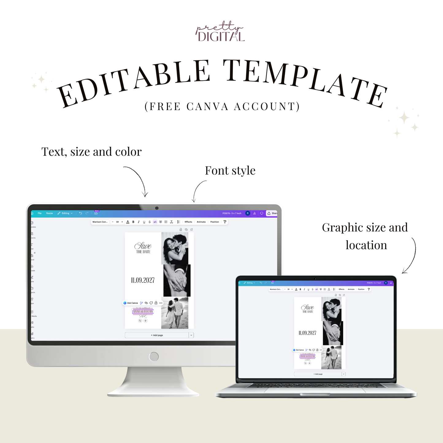 Classic Save the Date Template by Pretty Digital — view 4