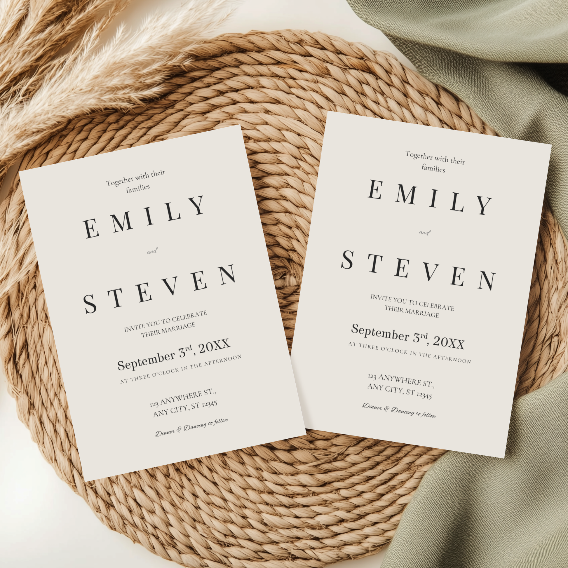 Ivory Classic Elegant Wedding Invitation by Pretty Digital — view 8