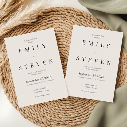 Ivory Classic Elegant Wedding Invitation by Pretty Digital — view 8