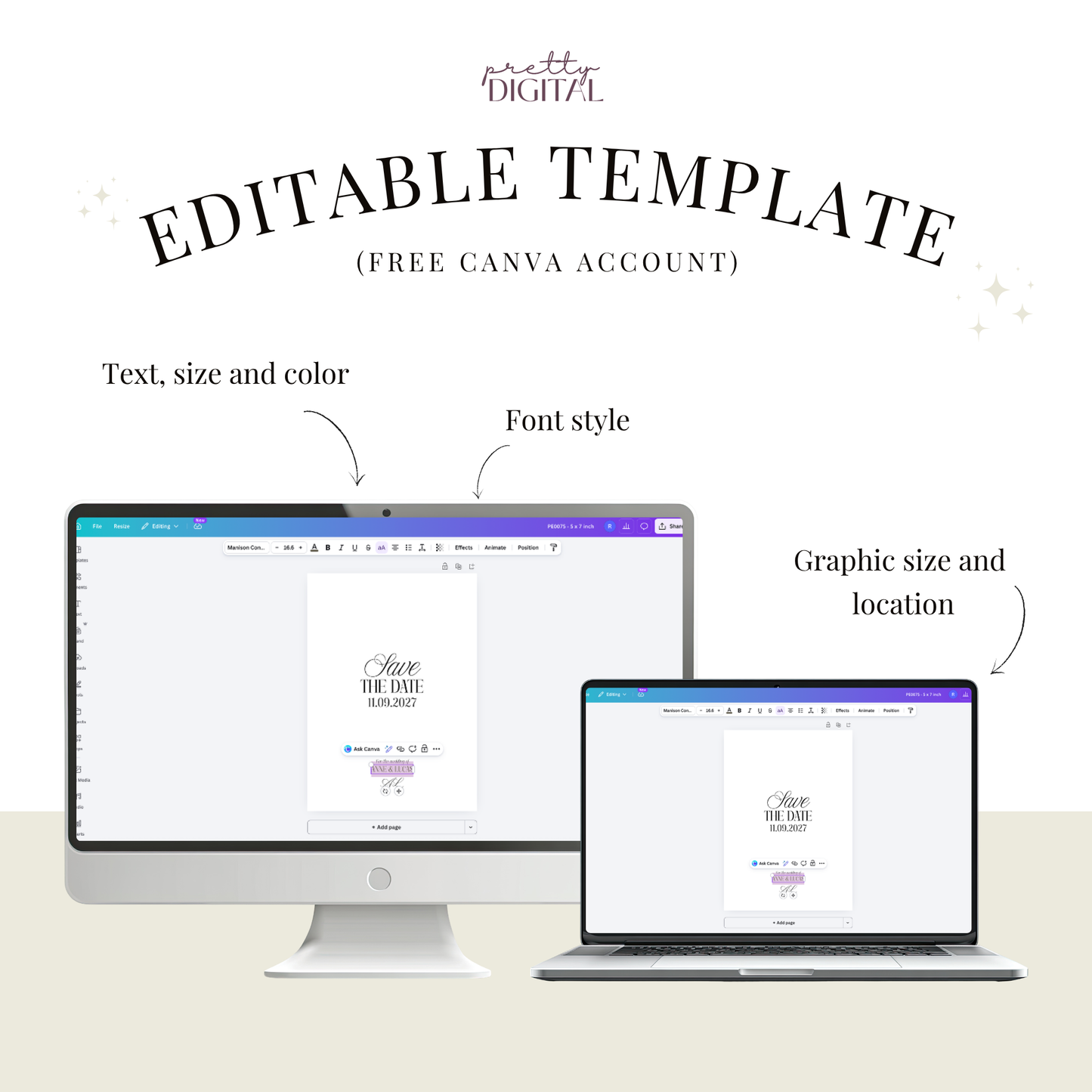 Modern Save the Date Template by Pretty Digital — view 4