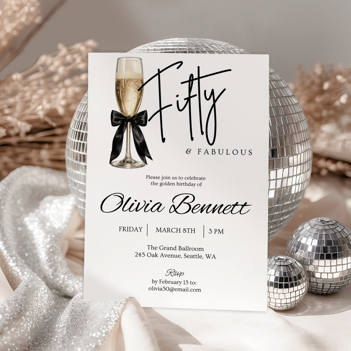 Fabulous — 50th Birthday Invitation for Women by Pretty Digital — view 5
