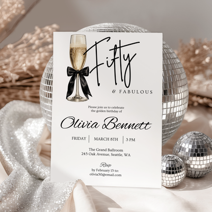 Fabulous — 50th Birthday Invitation for Women by Pretty Digital — view 5