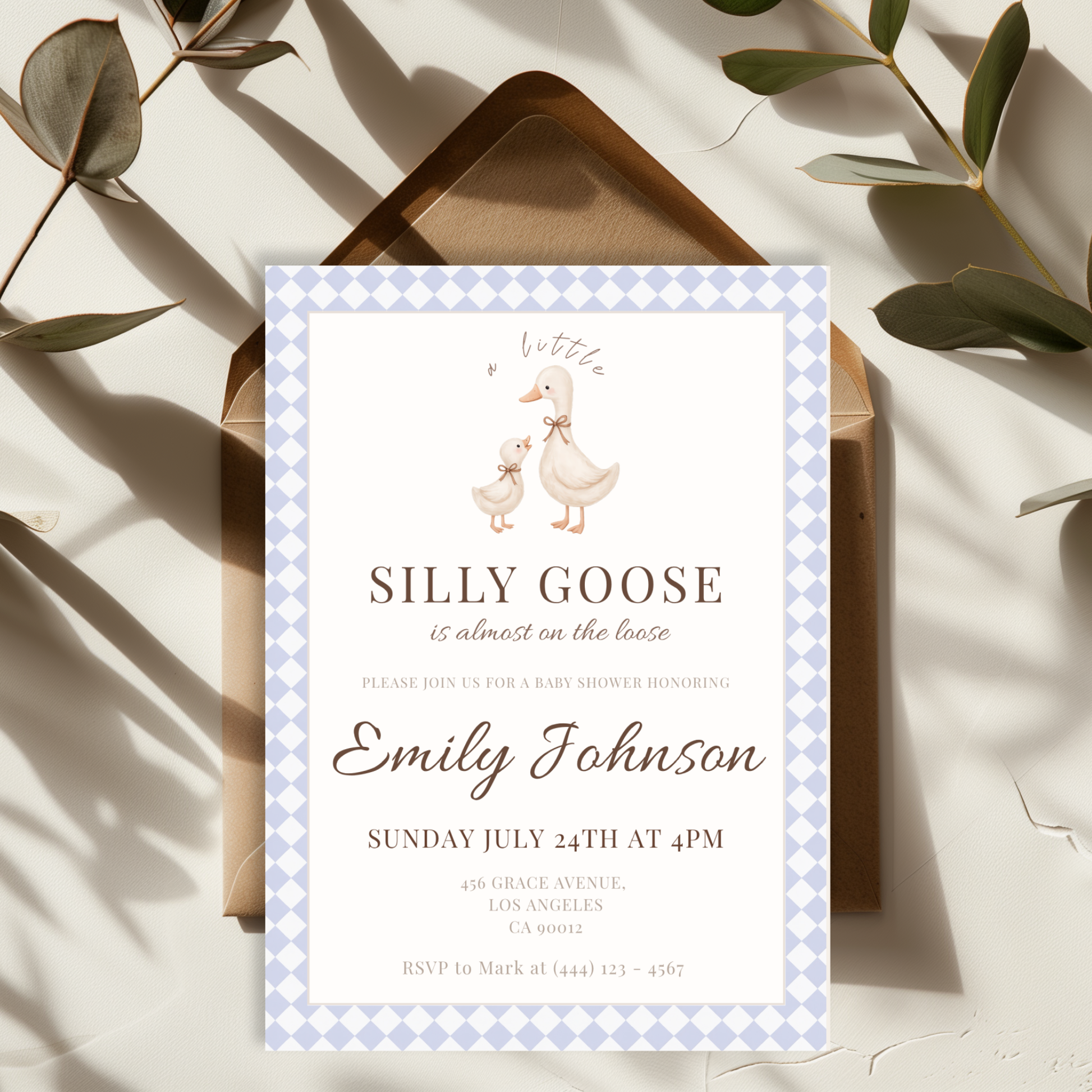 Silly Goose — Gender-Neutral Baby Shower Invitation Template by Pretty Digital — view 5