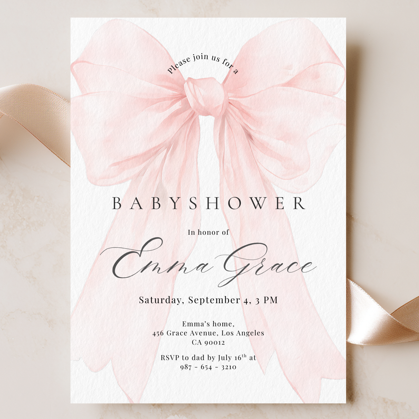 Floral invitation template by Pretty Digital — printable digital download