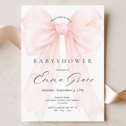 Floral invitation template by Pretty Digital — printable digital download