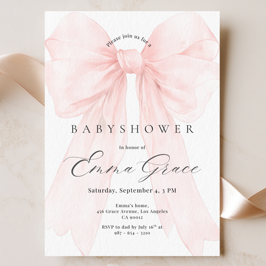 Floral invitation template by Pretty Digital — printable digital download
