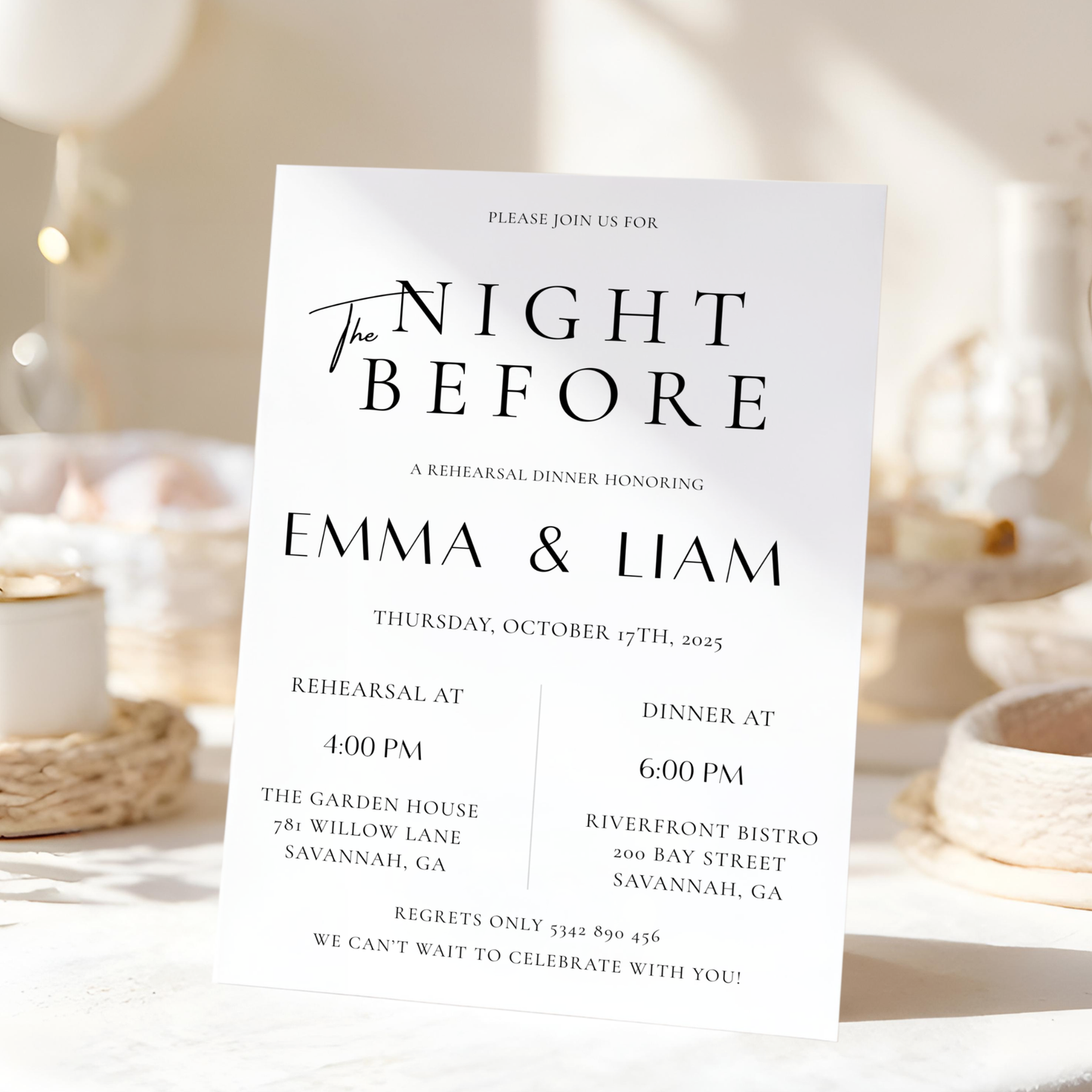 Please Join Us — The Night Before Rehearsal Dinner Invitation by Pretty Digital — view 9