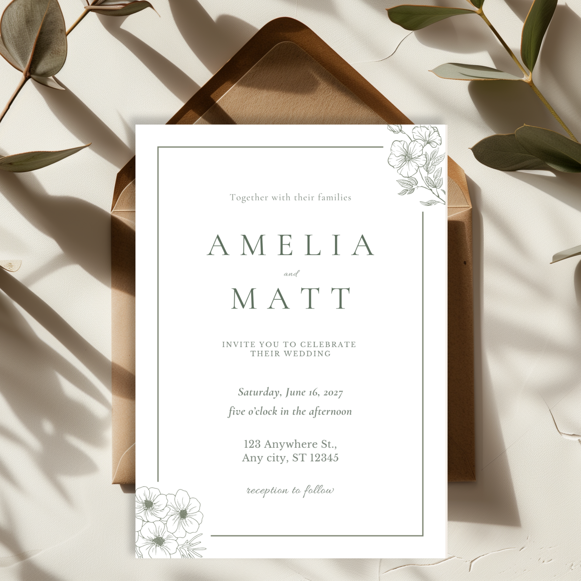 Elegant Wedding Invitation by Pretty Digital — view 3