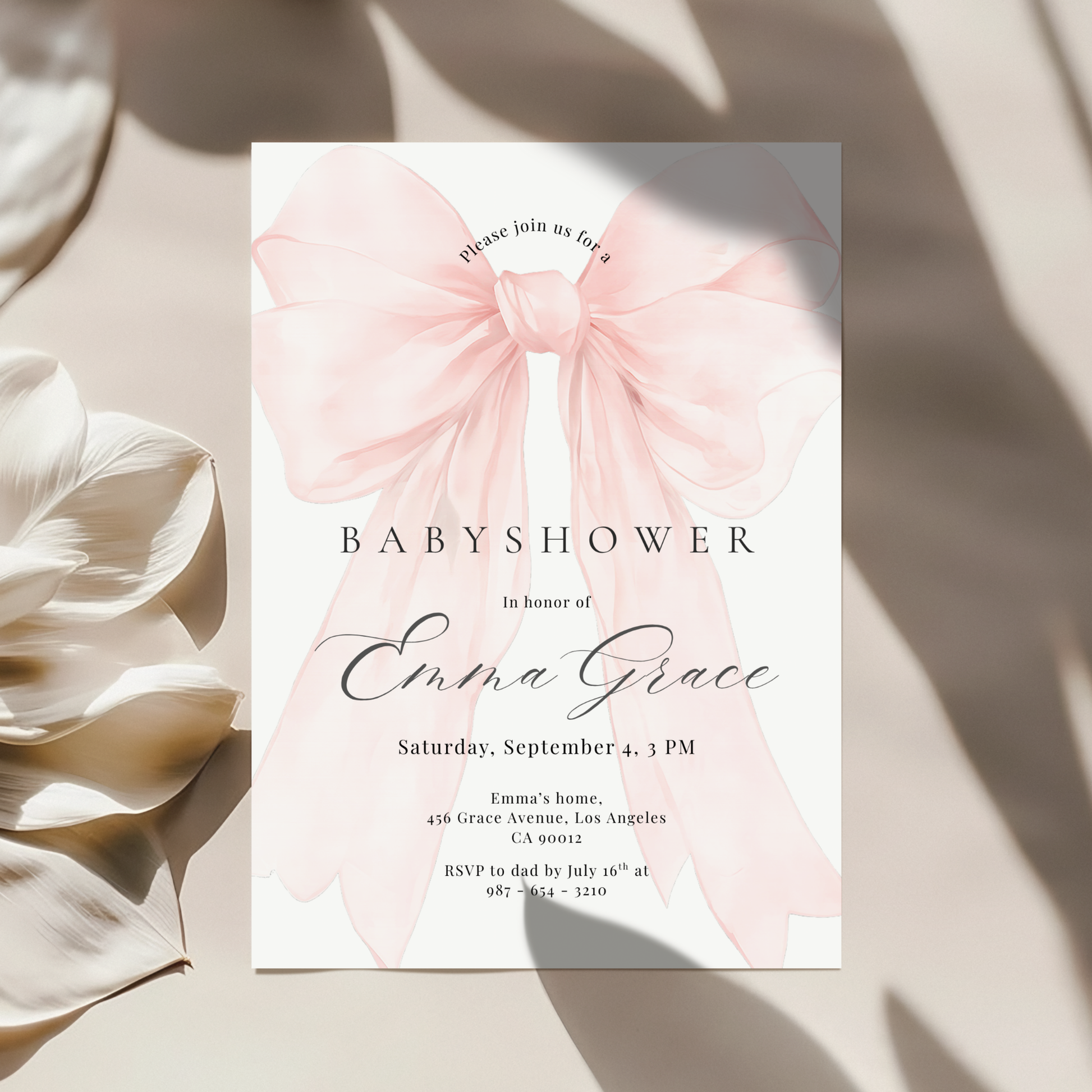 Floral Baby Shower Invitation by Pretty Digital — view 3