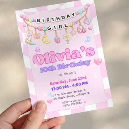 She's a Three-Rex — Girl's Dinosaur 3rd Birthday Invitation Template by Pretty Digital — view 8