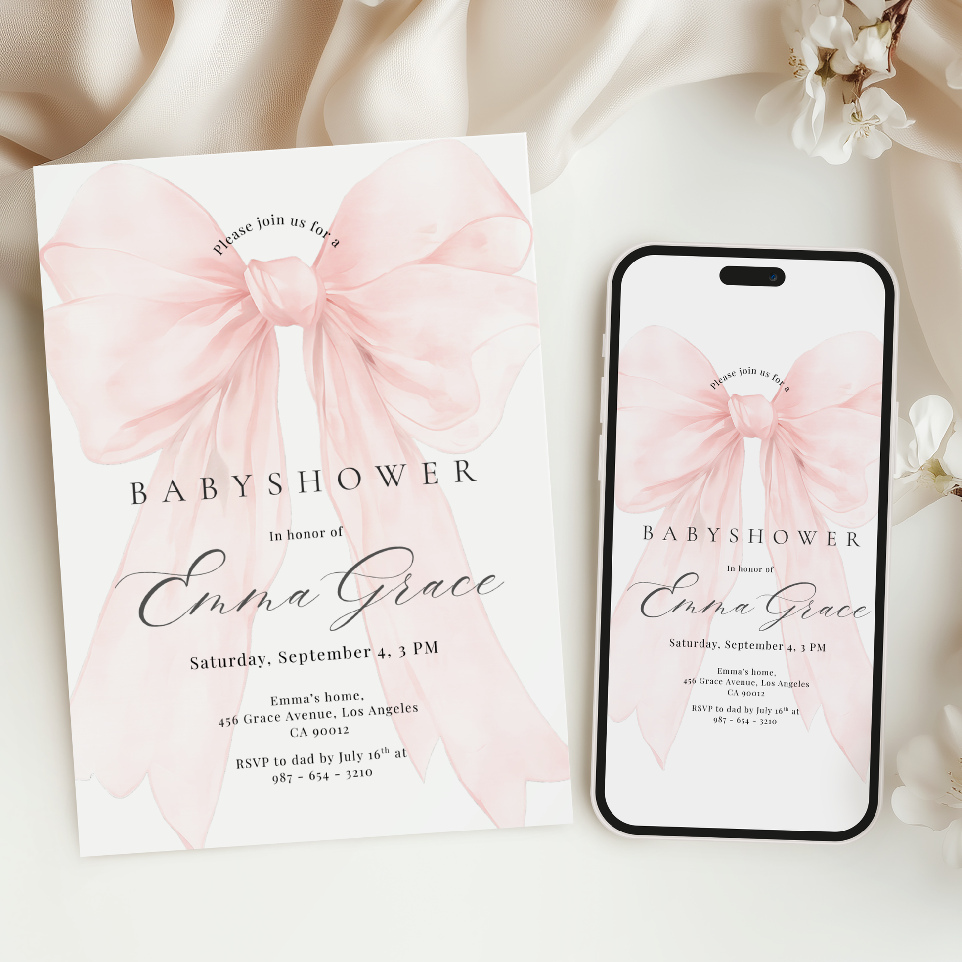 Floral Baby Shower Invitation by Pretty Digital — view 6
