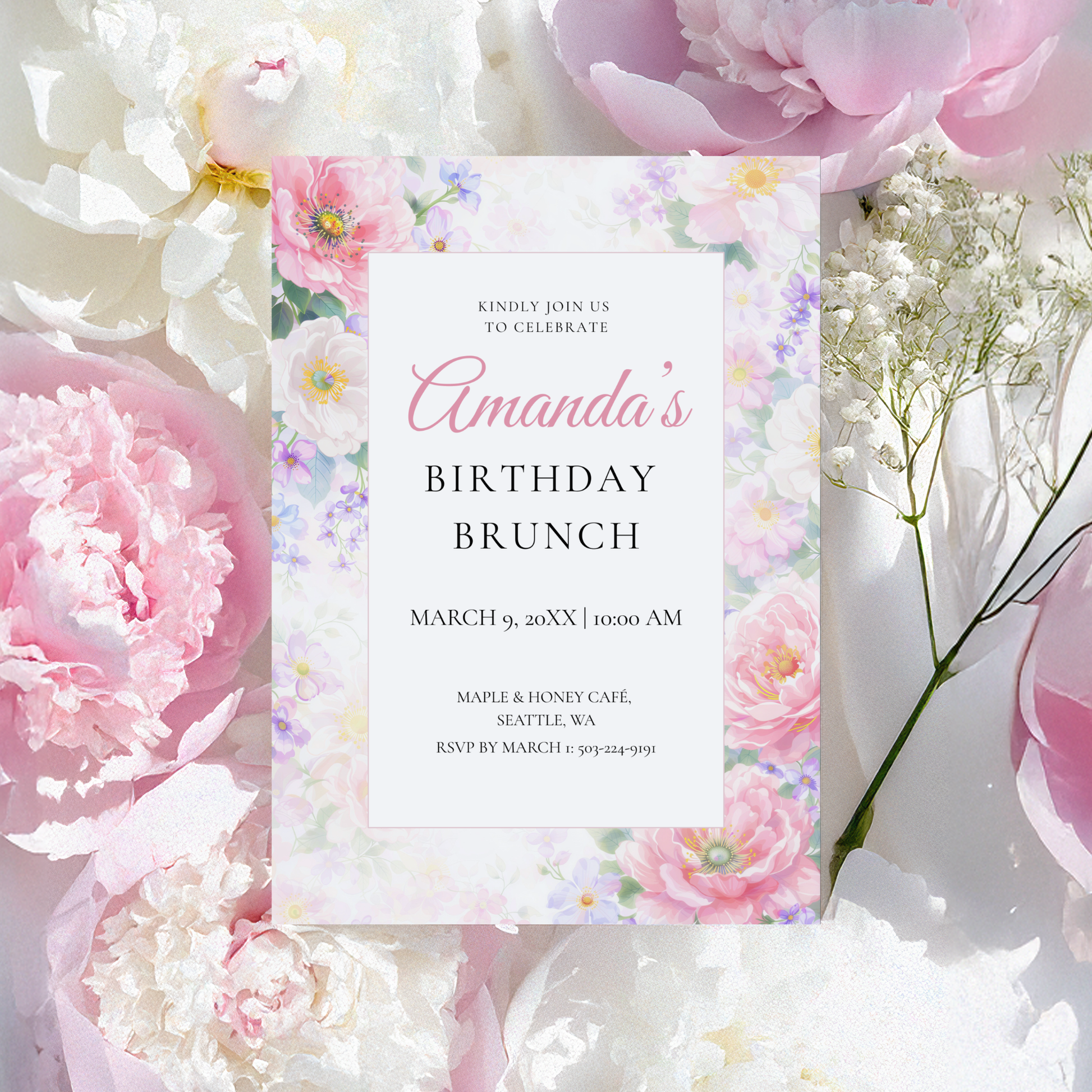 Floral Birthday Brunch Invitation by Pretty Digital — view 5