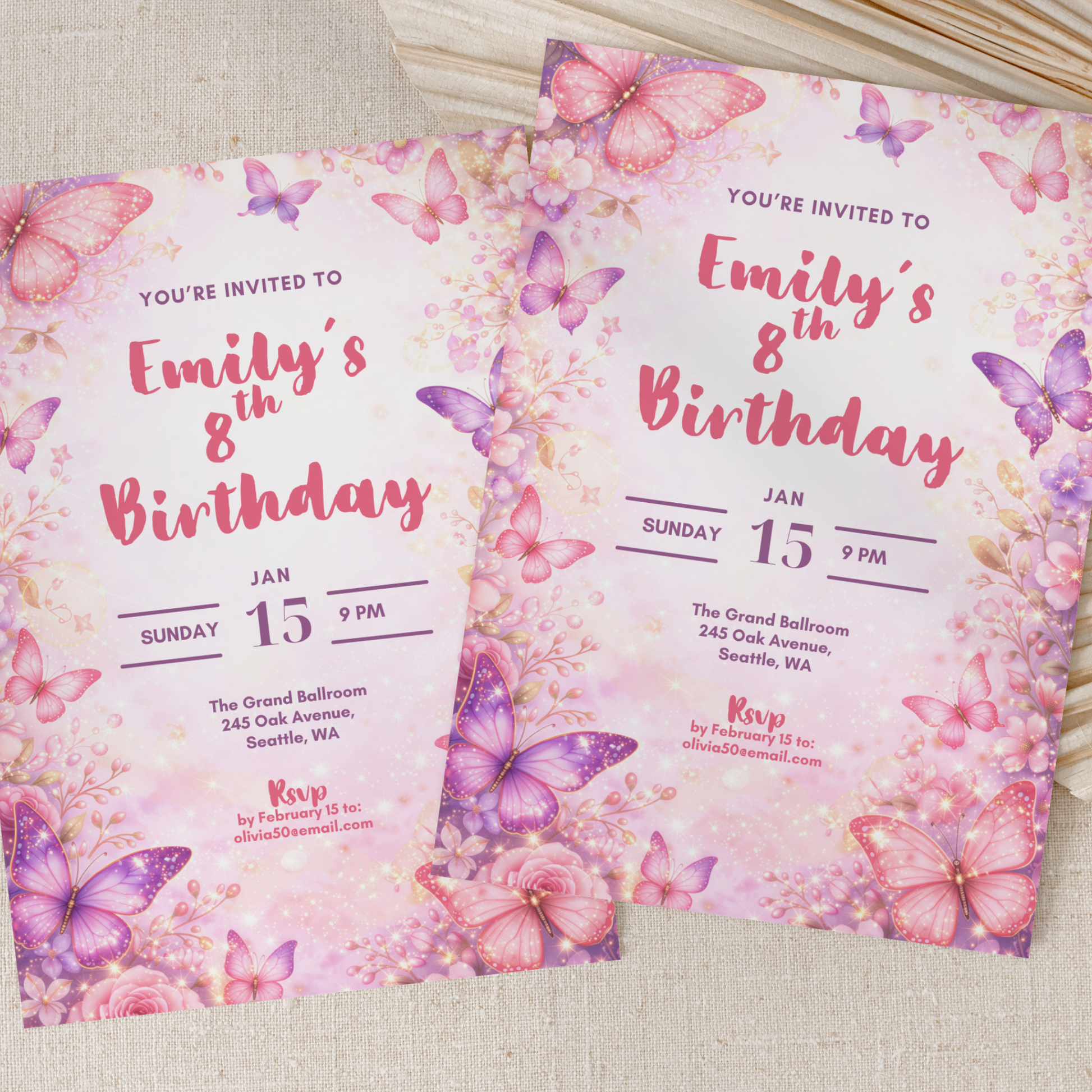 Floral Birthday Invitation for Girls by Pretty Digital — view 9