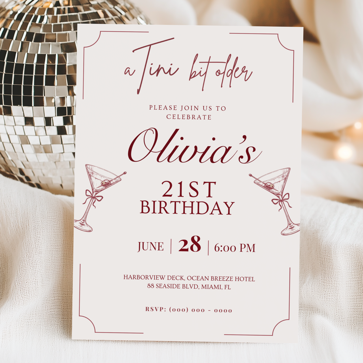 A Tini Bit Older — 21st Birthday Invitation Template by Pretty Digital — view 3