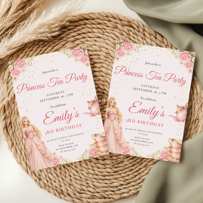 Pastel Princess Tea Party Invitation by Pretty Digital — view 8