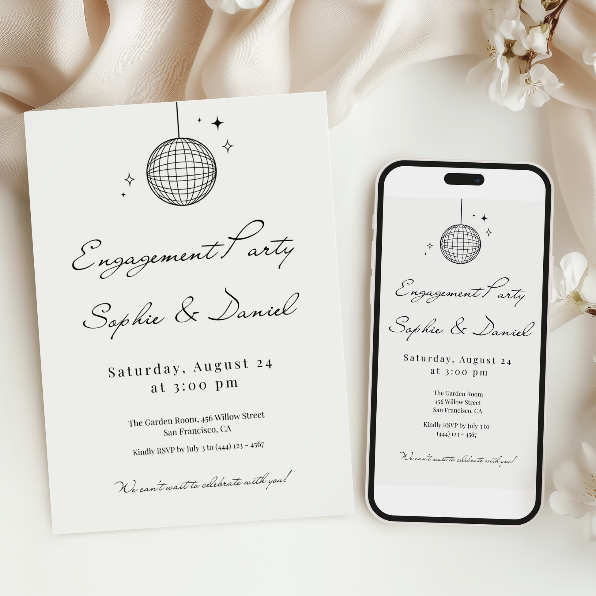 Modern Engagement Party Invitation by Pretty Digital — view 5