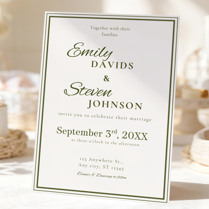 Black Tie invitation template by Pretty Digital — printable digital download
