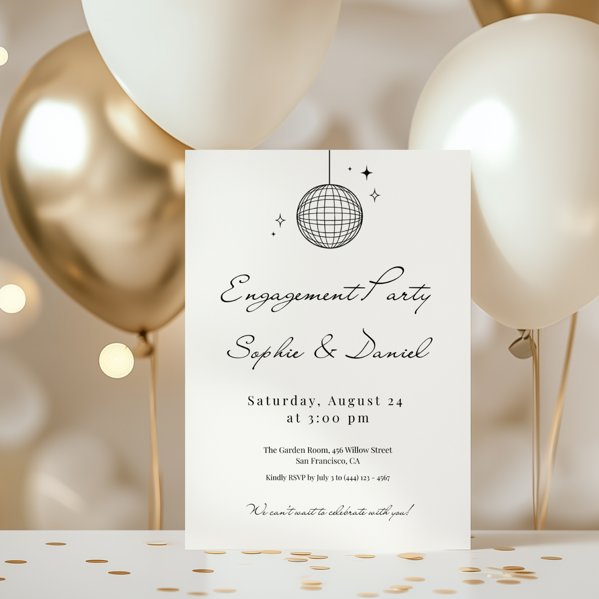 Modern Engagement Party Invitation by Pretty Digital — view 6