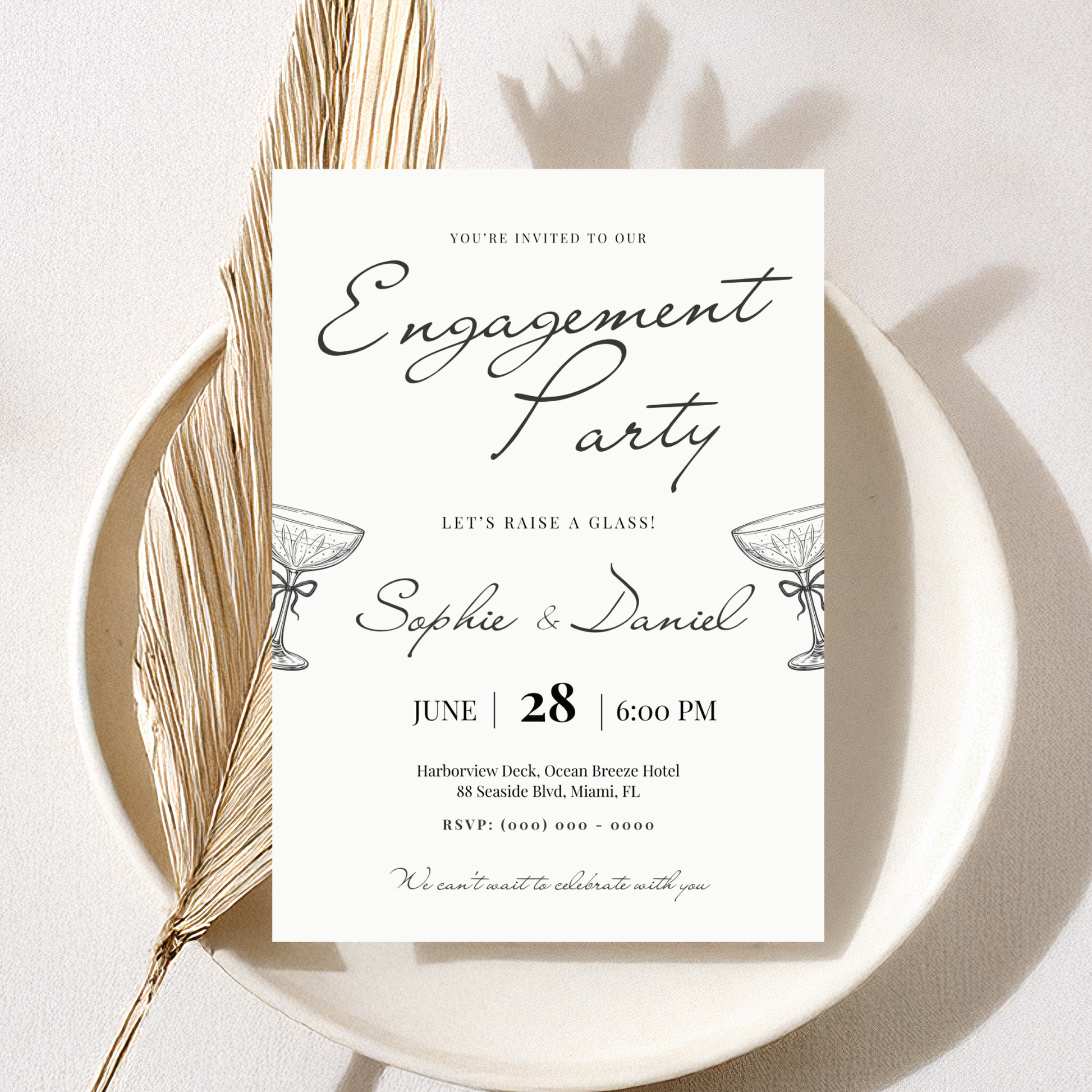 Let's Raise a Glass — Engagement Party Invitation Template by Pretty Digital — view 9