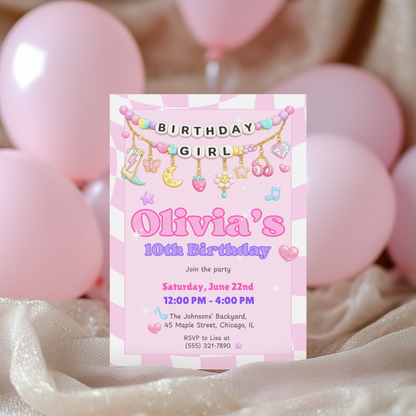 She's a Three-Rex — Girl's Dinosaur 3rd Birthday Invitation Template by Pretty Digital — view 10