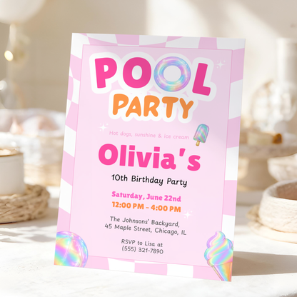 Pool Party — Sunshine & Splash Birthday Invitation Template by Pretty Digital — view 5