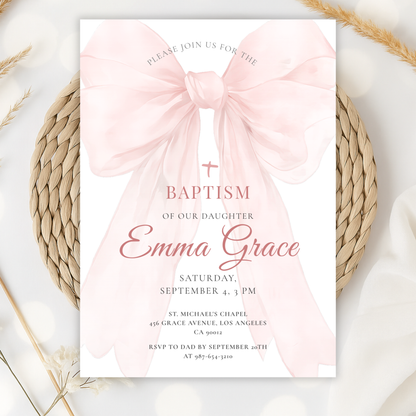 Floral Baptism Invitation by Pretty Digital — view 10