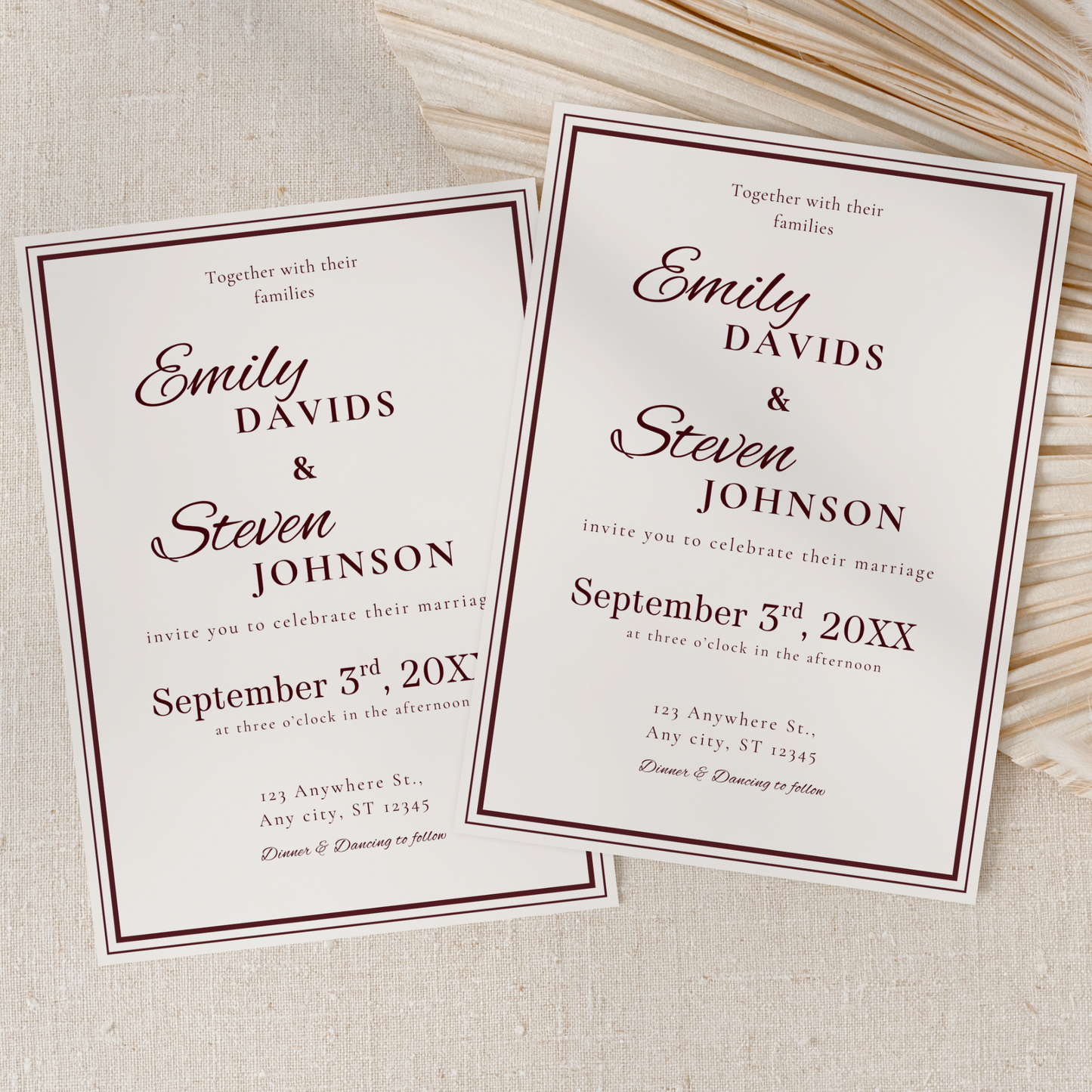 Gold-Trim Elegant Wedding Invitation by Pretty Digital — view 8