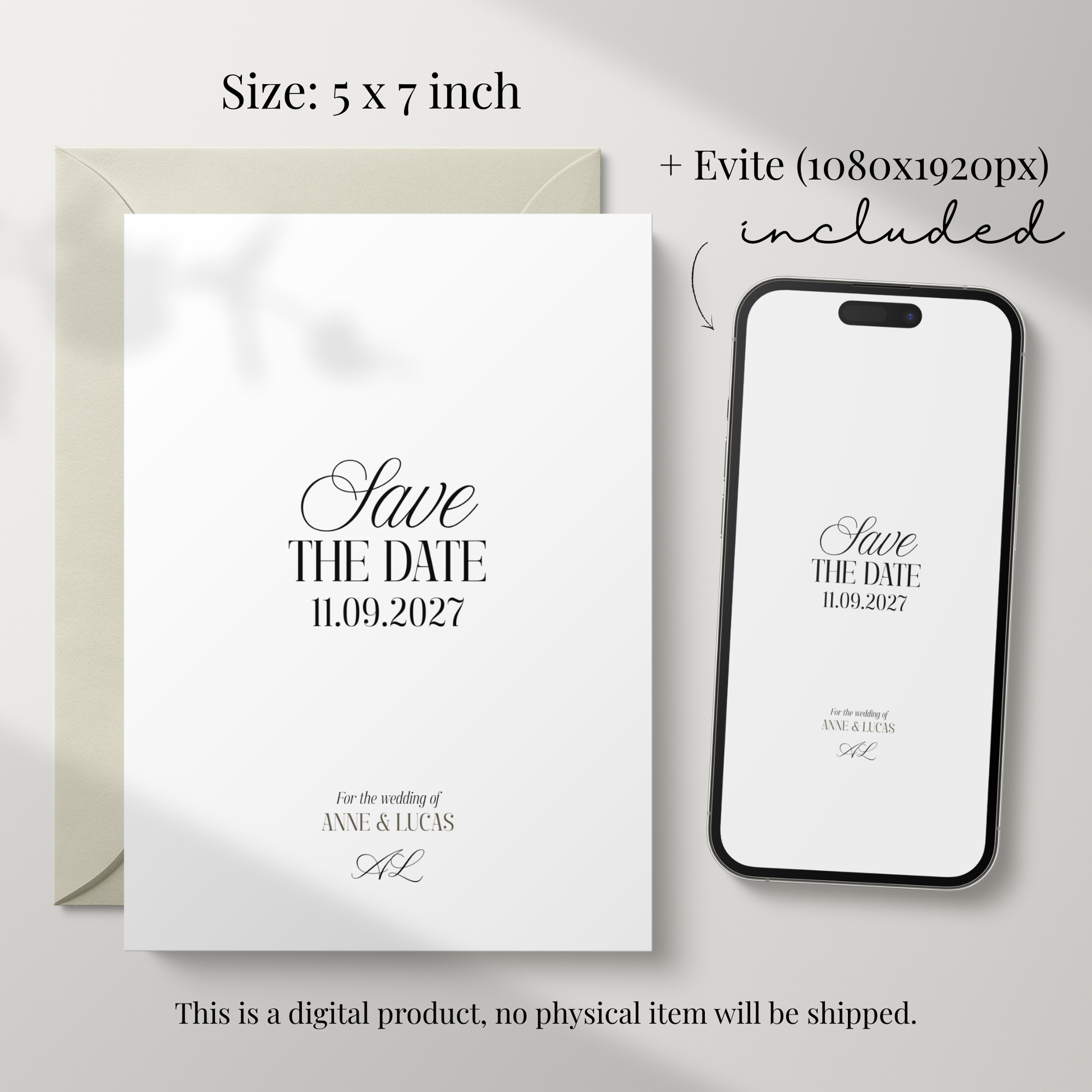 Modern Save the Date Template by Pretty Digital — view 2