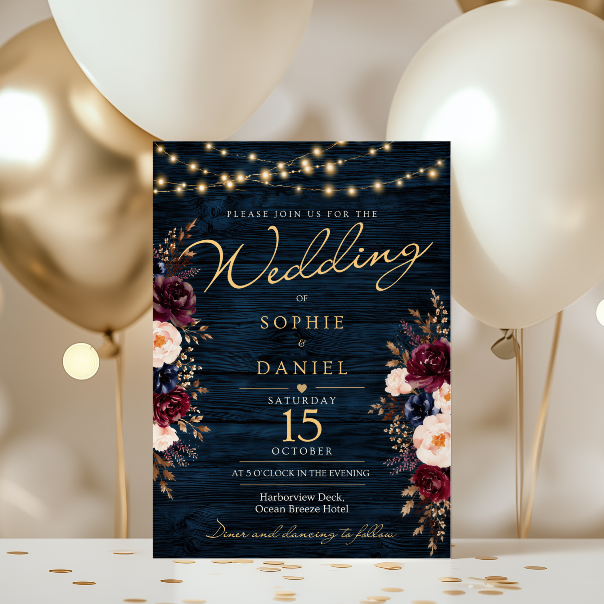 Greenery Rustic Wedding Invitation by Pretty Digital — view 10