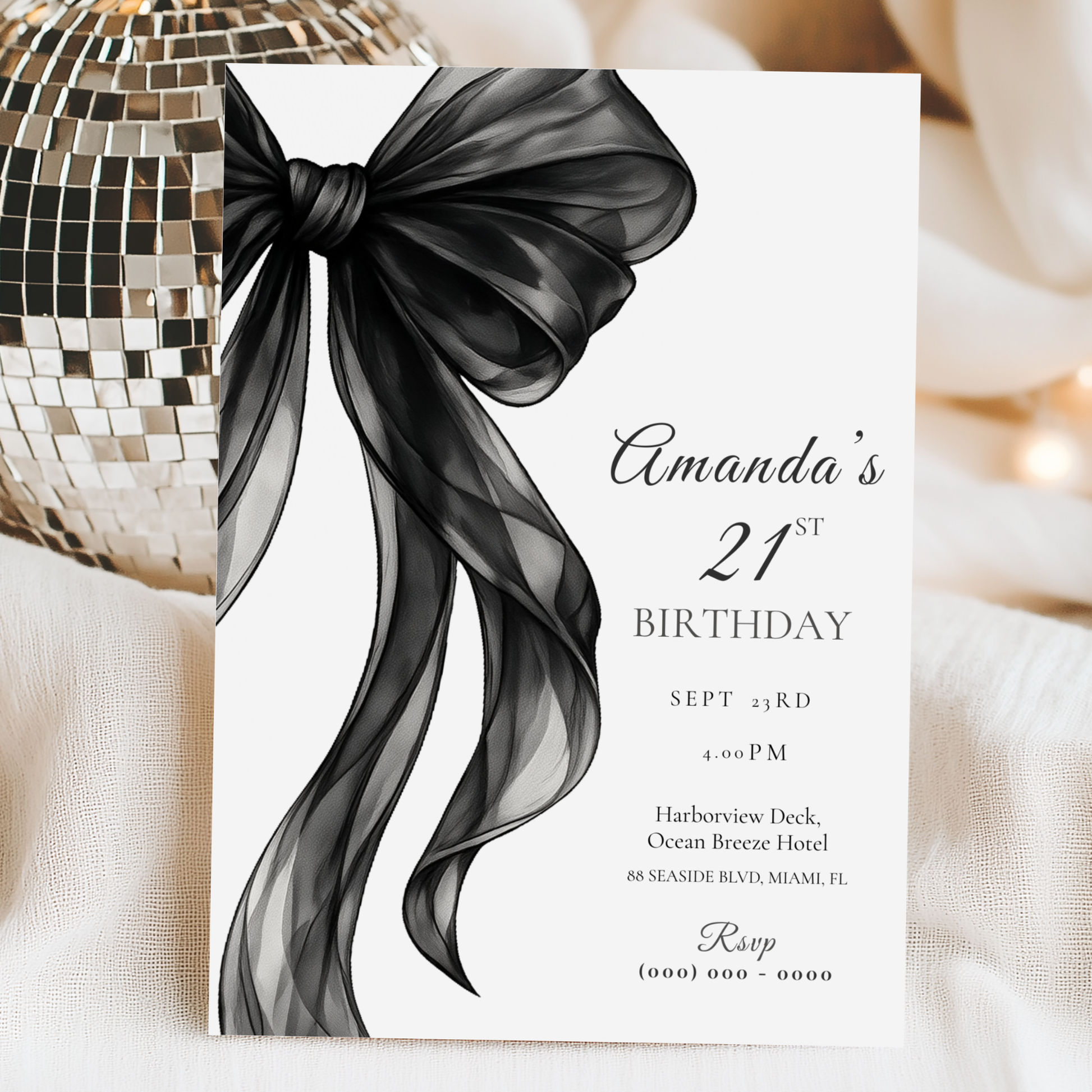 Chic 21st Birthday Invitation by Pretty Digital — view 5