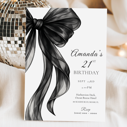 Chic 21st Birthday Invitation by Pretty Digital — view 5