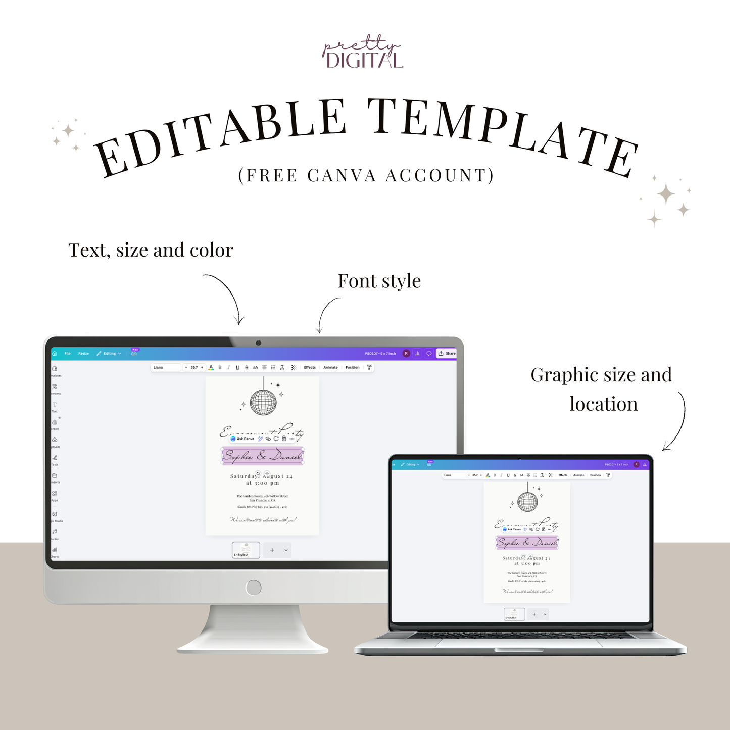Modern Engagement Party Invitation by Pretty Digital — view 4