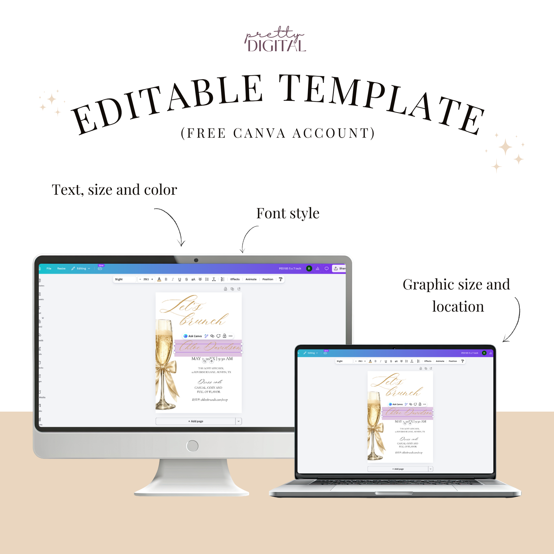 Let's Brunch — Brunch Invitation Template by Pretty Digital — view 4