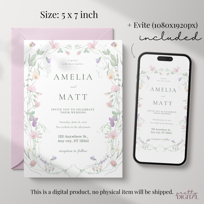 Modern Wedding Invitation by Pretty Digital — view 2