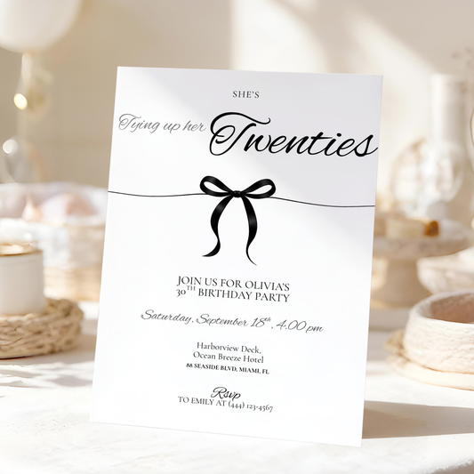 Tying Up Her Twenties — 30th Birthday Invitation Template by Pretty Digital — view 9