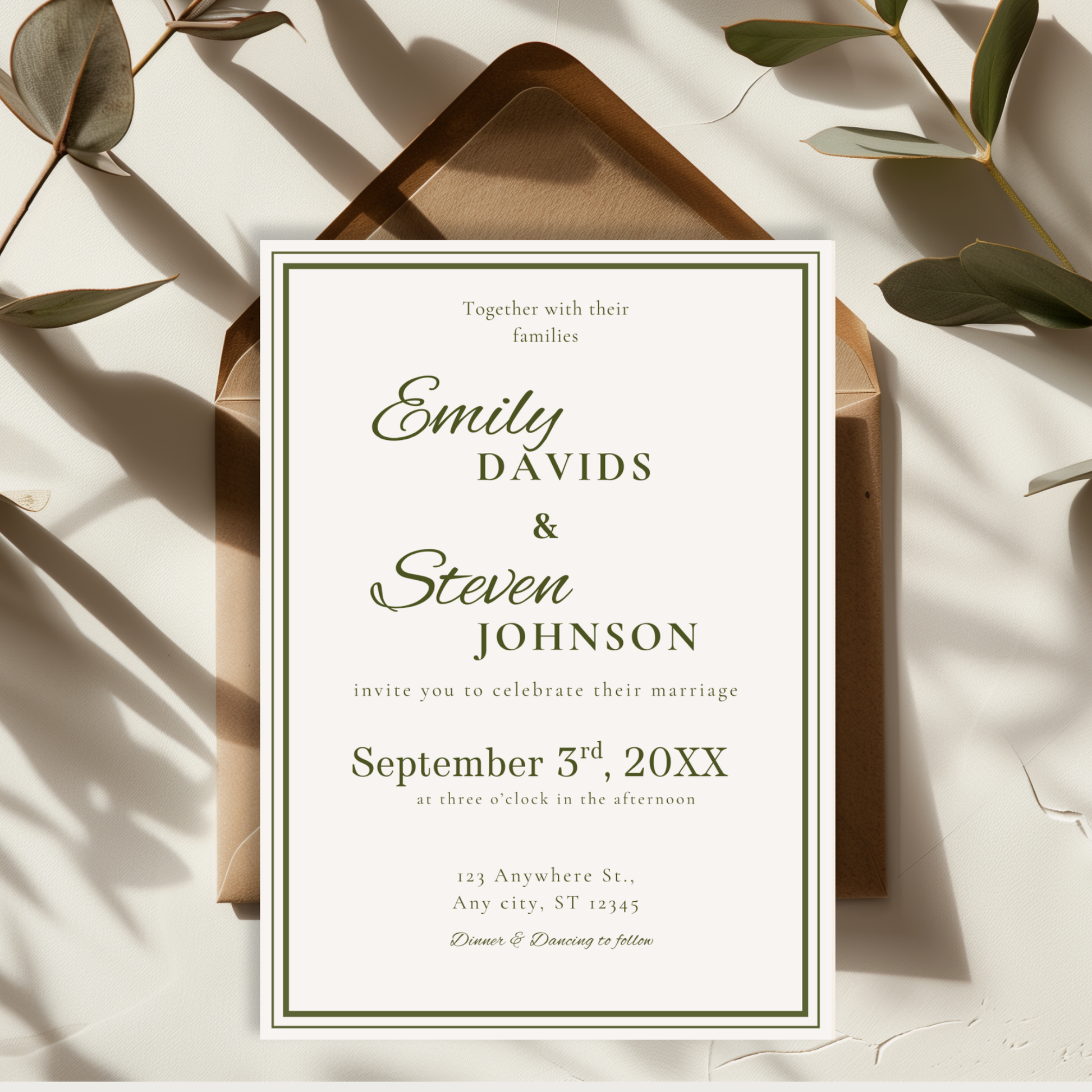 Black Tie Elegant Wedding Invitation by Pretty Digital — view 3