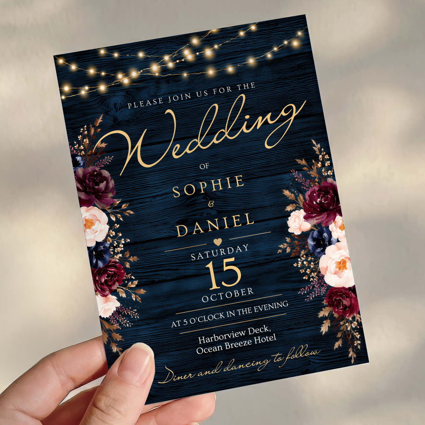 Greenery Rustic Wedding Invitation by Pretty Digital — view 5