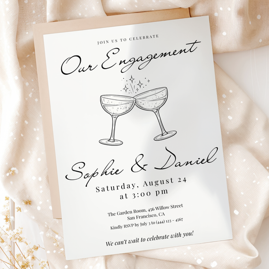 Floral invitation template by Pretty Digital — printable digital download