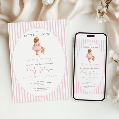 A Little Princess on the Way — Baby Girl Shower Invitation Template by Pretty Digital — view 7