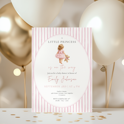 A Little Princess on the Way — Baby Girl Shower Invitation Template by Pretty Digital — view 8