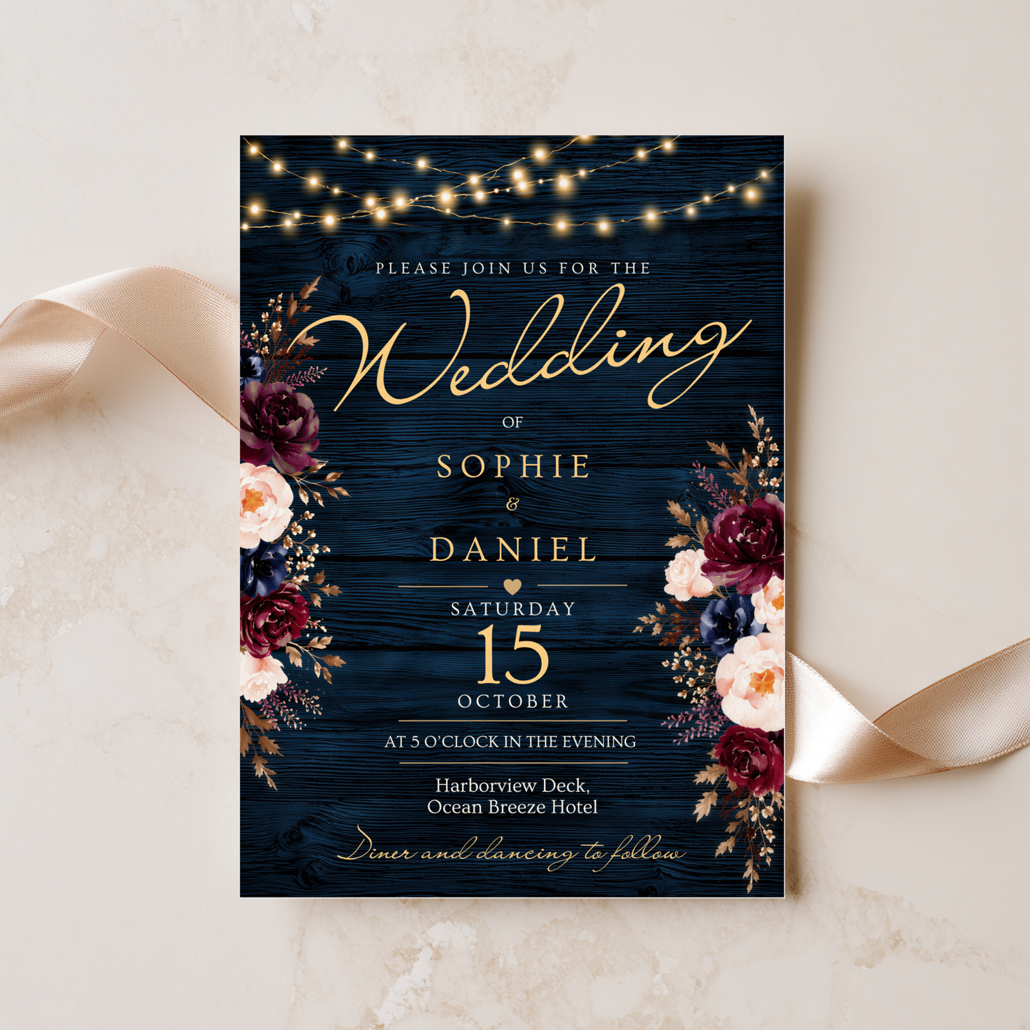 Greenery Rustic Wedding Invitation by Pretty Digital — view 9