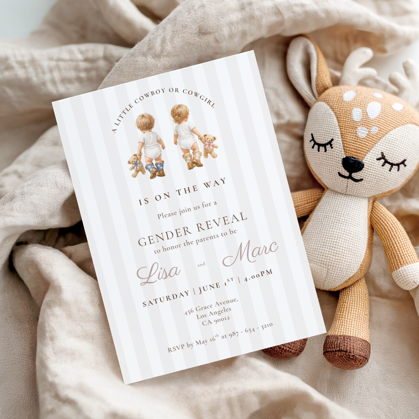 Cowboy or Cowgirl — Gender Reveal Invitation Template (Western) by Pretty Digital — view 3