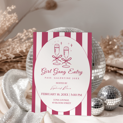 Modern Pink Galentine's Day Invitation by Pretty Digital — view 3