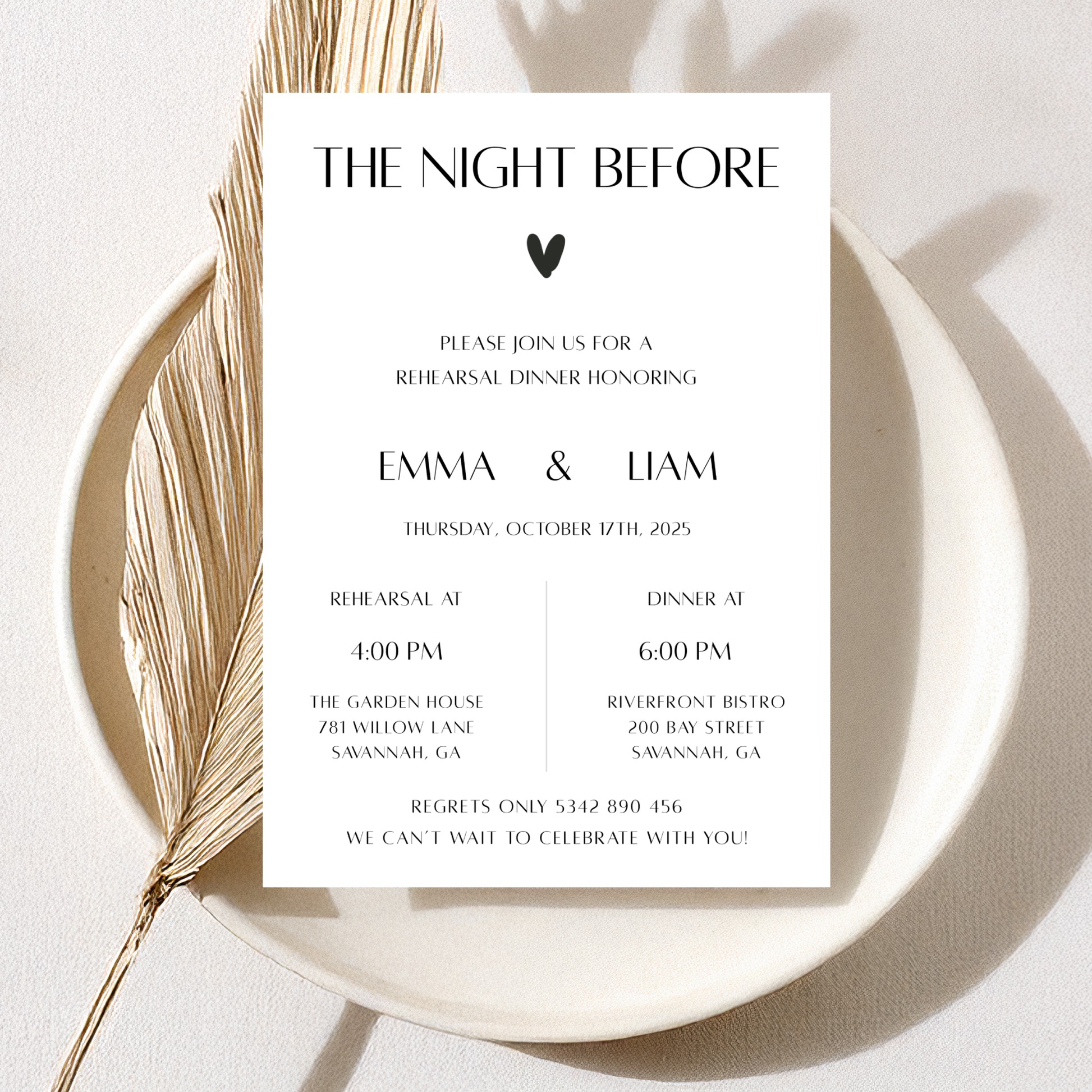 The Night Before — Modern Rehearsal Dinner Invitation Template by Pretty Digital — view 3