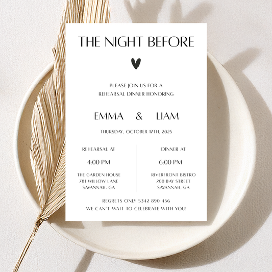 The Night Before — Modern Rehearsal Dinner Invitation Template by Pretty Digital — view 3