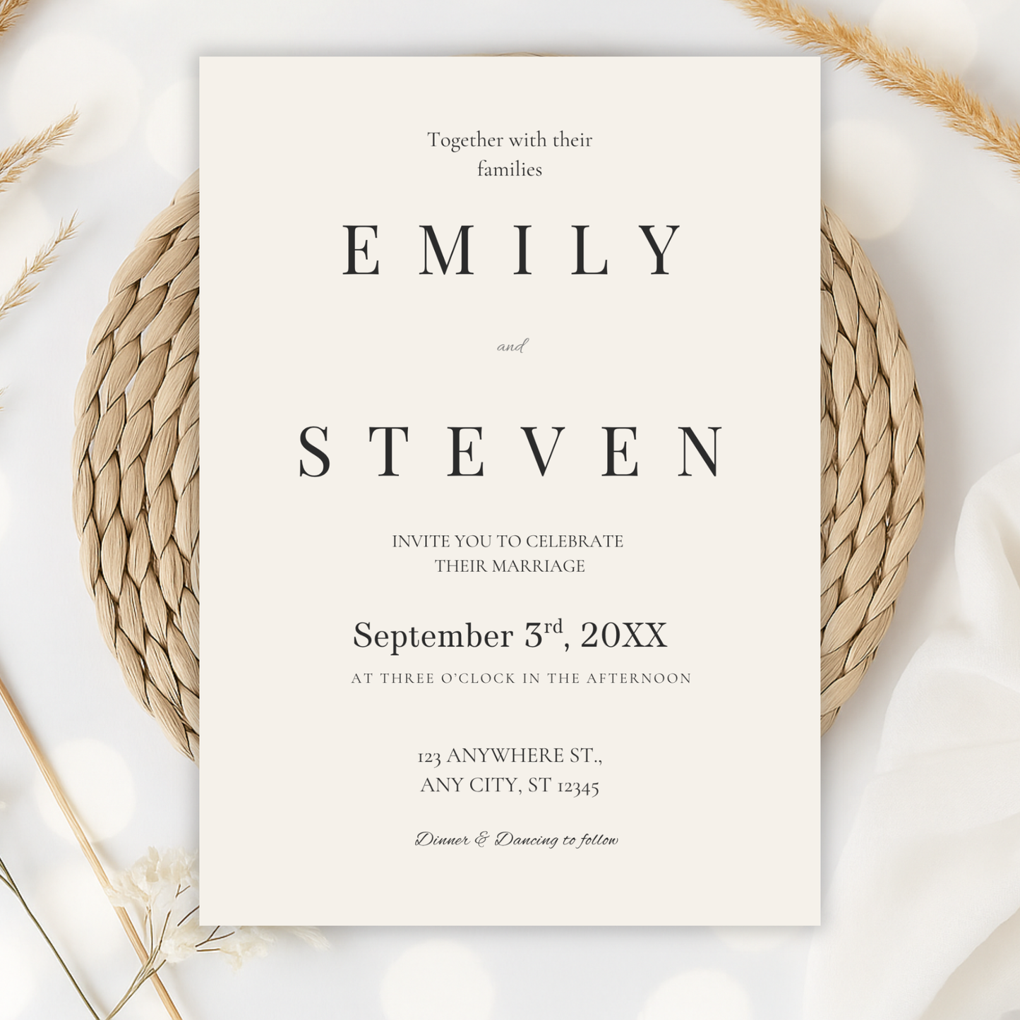 Ivory Classic Elegant Wedding Invitation by Pretty Digital — view 5